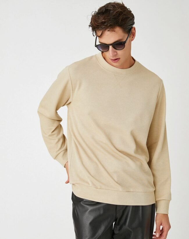 Basic Melange Sweater Knitwear Crew Neck Long Sleeve - Image 2